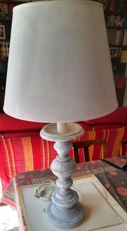 lampada in legno stile classico con paralume h92xØ45 - Foto 4