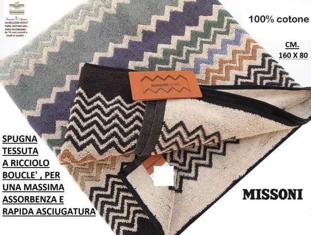 Teli spugna MISSONI , mare piscina bagno ecc. cm. 160 x 80 unisex - Foto 6
