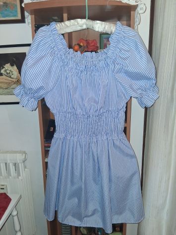 Vestito donna Vestitino 100% fresco cotone maniche sbuffo no stiro Made in Italy - Foto 2