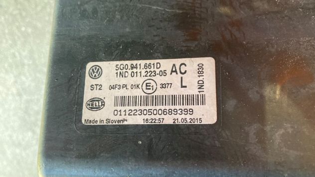 Faro fendinebbia anteriore SX Volkswagen Golf 7 del 2016 (5G0941661D) - Foto 3