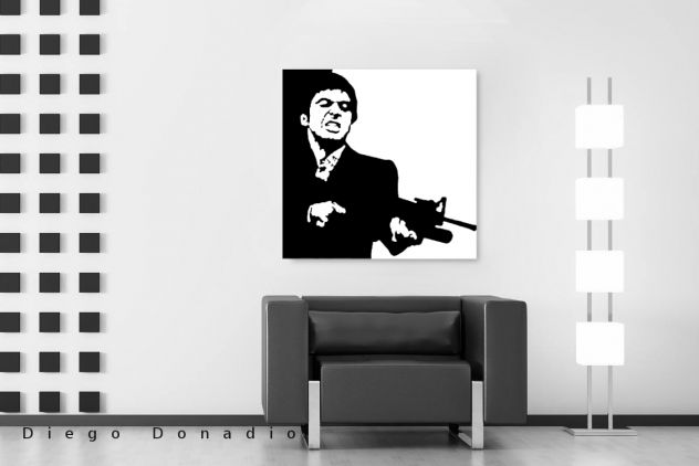 Quadro Pop Art dipinto a mano di Scarface Al Pacino