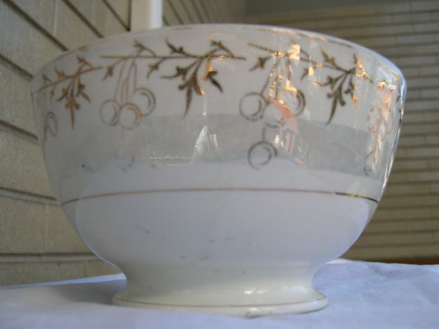 Antica tazza tazzone in ceramica SC Lombarda decorazioni natalizie in oro - Foto 3