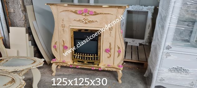 Camino con rose avorio e foglia oro con spedizione