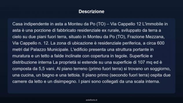 Immobile in asta di 107 m² in vendita a Monteu da Po - Foto 3