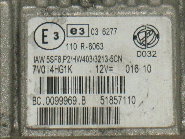 51857110 5SF8.P2 ECU CENTRALINA FIAT METANO 1.4 IAW 5SF8.P2 HW403 51857110 - Foto 2