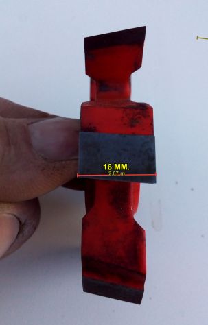 Fresa Legno e altri materiali Foro 20mm. larg. 8,6 cm. x alt. 16 mm. 15 gradi - Foto 6