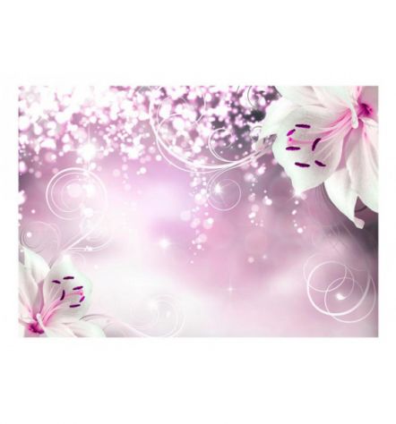 Fotomurale Adesivo Fiori Eleganti Sfondo Rosa ARREDALACASA - Foto 2