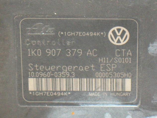 1K0614517AE POMPA ABS VW GOLF V AUDI A3 C1 1K0614517AE 1K0907379AC - Foto 3