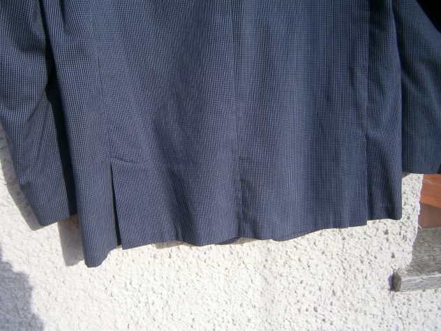 Giacca sartoriale estiva "Wash and Wear"misto cotone - 54 quadretti blu/ bianco - Foto 3