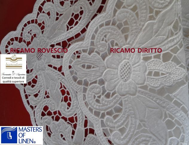 RICAMI A MANO SU LINO , ACCESSORI COMPLEMENTI ARREDO 4 MODELLI - Foto 10