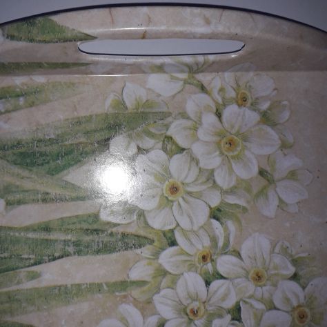Vassoio floreale in plastica NUOVO con maniglie - Foto 2