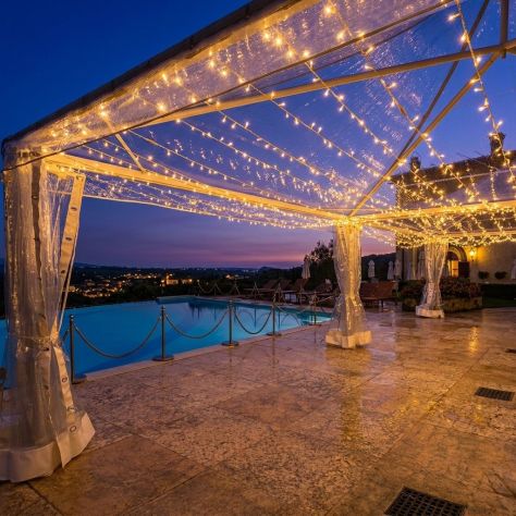 Noleggio gazebo e pagode pvc crystal bianco per eventi, matrimoni Como Cernobbio - Foto 2