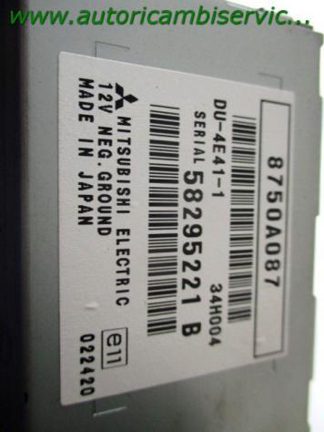 58295221 DISPLAY COMPUTER DI BORDO MITSUBISHI GRANDIS 2.0 D 100KW 6M 5P (2006) RICAMBIO USATO 8750A087 - Foto 2