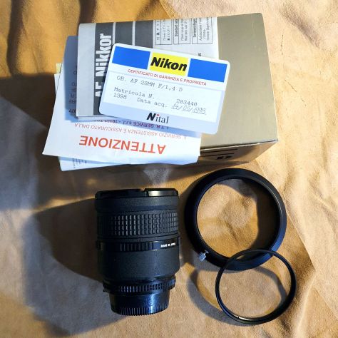 Nikon AF Nikkor 28mm F.1,4D (ottica rara con vetro molato a mano) - Foto 4
