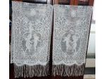COPPIA TENDE VINTAGE PIZZO FILET CON CHERUBINI E FRANGE – 66X240 CM