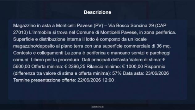 Immobile in asta di 36 m² in vendita a Monticelli Pavese - Foto 9