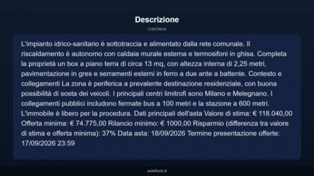 Immobile in asta di 83 m², box auto in vendita a San Giuliano Milanese - Foto 15