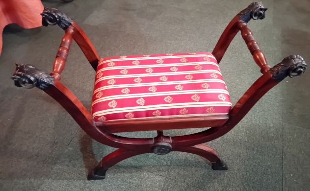 UNICO PARTICOLARE RARO SGABELLO INGLESE DI ANTIQUARIATO - Foto 5