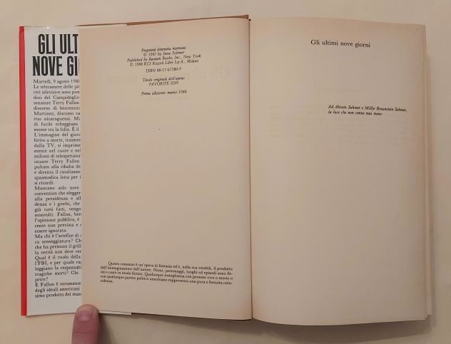 Gli ultimi nove giorni di Steve Sohmer 1°Ed.Rizzoli, febbraio 1988 perfetto - Foto 6
