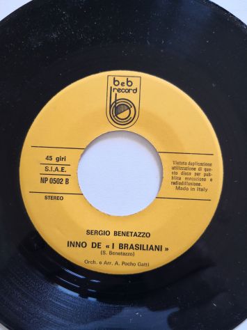 Disco 45 giri di S. Benetazzo - "L'amico pappagallo e Inno de i Brasiliani" 1981 - Foto 3