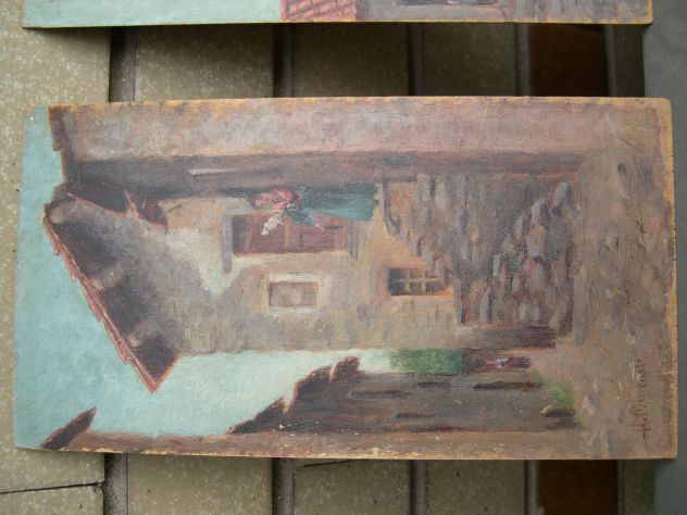 Antico quadro dipinto olio su tavoletta dell’800, quadro olio 800 - Foto 10