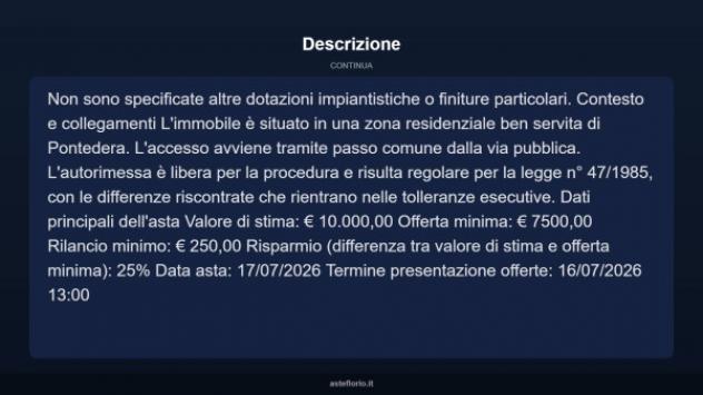 Immobile in asta di 20 m² in vendita a Pontedera - Foto 8