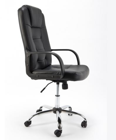POLTRONA UFFICIO ERGONOMICA GIREVOLE IN ECOPELLE NERA - DIREZIONALE MODELLO LUXOR - NUOVA - Foto 4