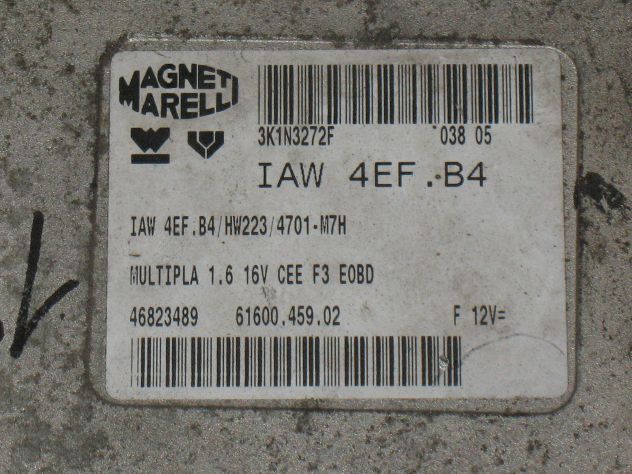 4EFB4 46823489 ECU MULTIPLA 1.6 IAW 4EF.B4 IAW4EF.B4 IAW 4EF.B4 HW223 46823489 - Foto 2