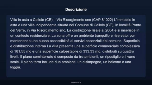 Immobile in asta di 181 m² con più di 5 locali in vendita a Cellole - Foto 7