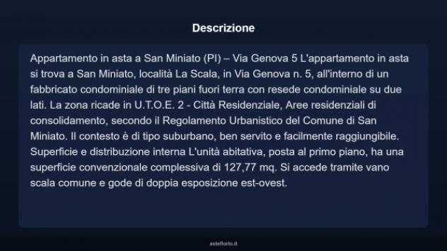 Immobile in asta di 127 m² con più di 5 locali in vendita a San Miniato - Foto 4
