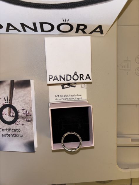ANELLO NUOVO BELLISSIMO IN ARGENTO STERLING 925 E ZIRCONI BIANCHI”PANDORA”OR - Foto 5