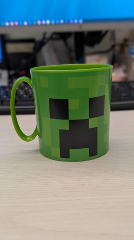 Minecraft Creeper green bicchiere tazza in polipropilene per microonde 350ml