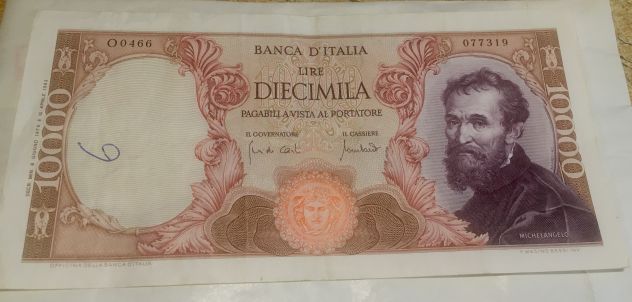 Banconota da 10.000 lire Michelangelo