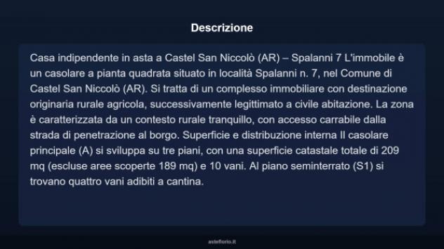 Immobile in asta di 209 m², box auto in vendita a Castel San Niccolò - Foto 3