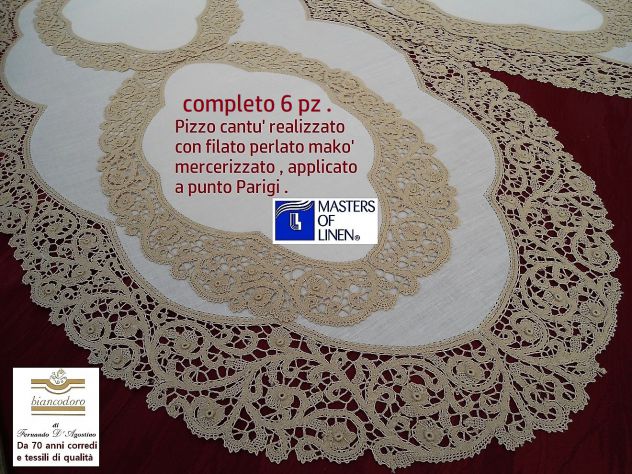 CENTRI LINO PIZZO TOMBOLO E CANTU' FATTI A MANO 5 MODELLI - Foto 6