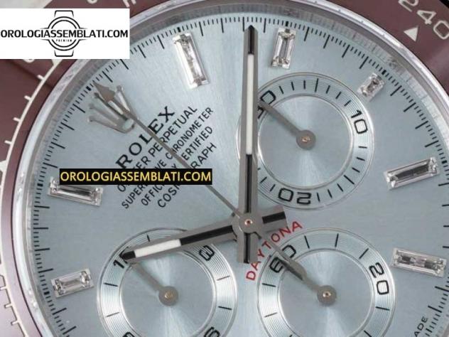 Rolex Replica DAYTONA 116506 CERAMICA MARRONE 1:1 BEST EDITION QUADRANTE BLU GHIACCIO INDICATORE IN CRISTALLO SUL BRACCIALE SS SA4130 - Foto 4