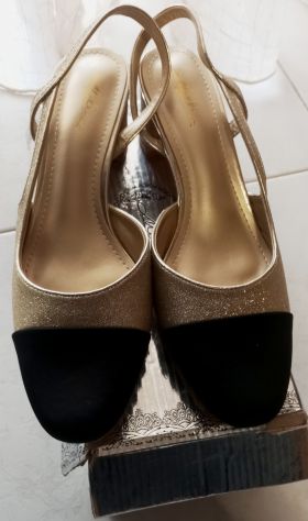 Sandalo Melissa scarpa Slingback dorati a punta nera tg 40 - Foto 8
