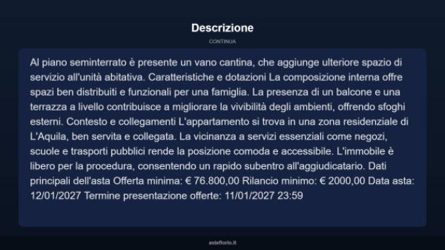 Immobile in asta di 142 m² in vendita a L'Aquila - Foto 4