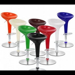 IRIS - Sgabello bar in plastica ABS gamba cromata per casa, ufficio, b