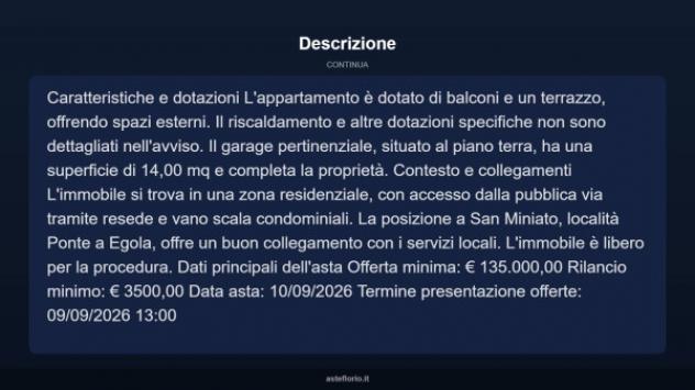 Immobile in asta di 138 m², box auto in vendita a San Miniato - Foto 4
