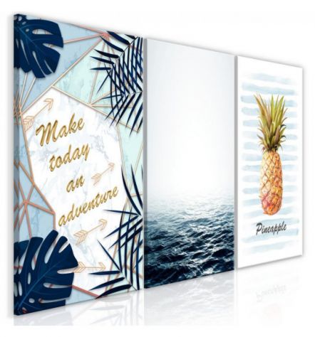 Quadro Con Un Ananas Tropicale Cm. 120x60 - ARREDALACASA