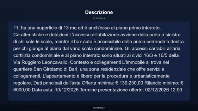 Immobile in asta di 89 m², box auto in vendita a Bari - Foto 7