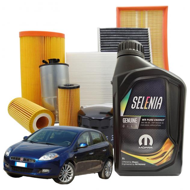 Kit Tagliando 3 filtri 5 litri olio Selenia Wr Pure Energy 5w30 per Fiat Bravo