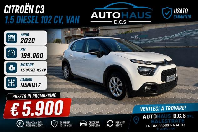 Citroen C3 1.5 Diesel 102 cv VAN 2 POSTI