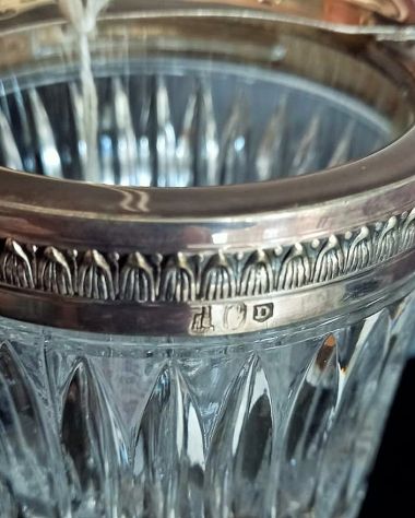 Shaker da cocktail vintage in metallo pregiato e cristallo molato e lavorato - Foto 4