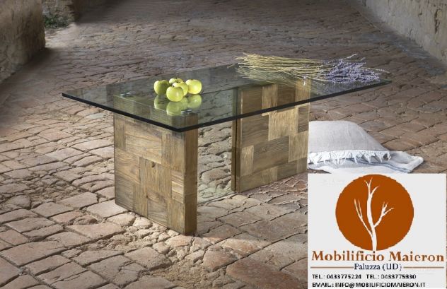 Mobili Rustici Forlì In Legno Vecchio Tavolino Legno Vetro