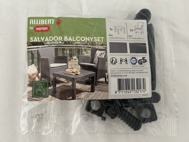 Set da giardino antracite "Keter Salvador Balcony" - Foto 2
