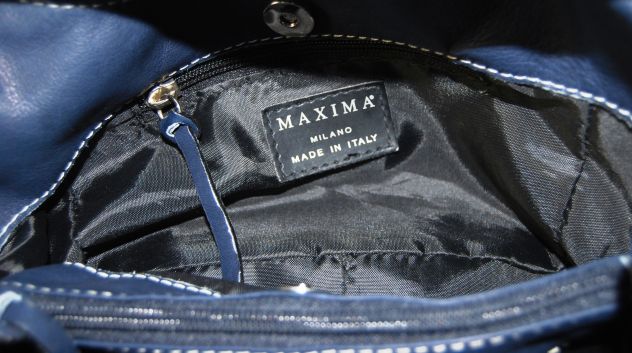 borsa donna blu maxima pelle - Foto 6