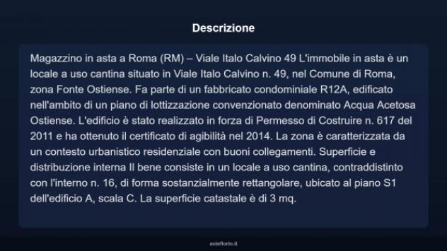 Immobile in asta di 3 m² in vendita a Roma - Foto 3