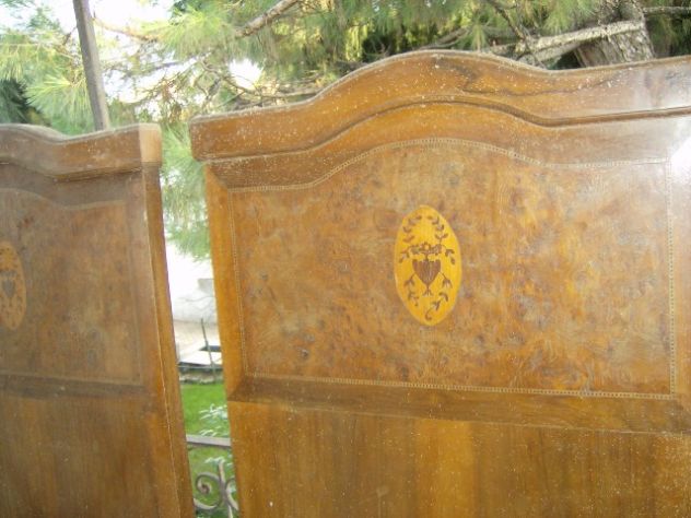 COPPIA LETTI SINGOLI ANTICHI VINTAGE PRIMO 900 - Foto 3